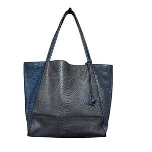 Botkier New York Soho Blue Python Embossed Leather Soho Tote Bag Purse